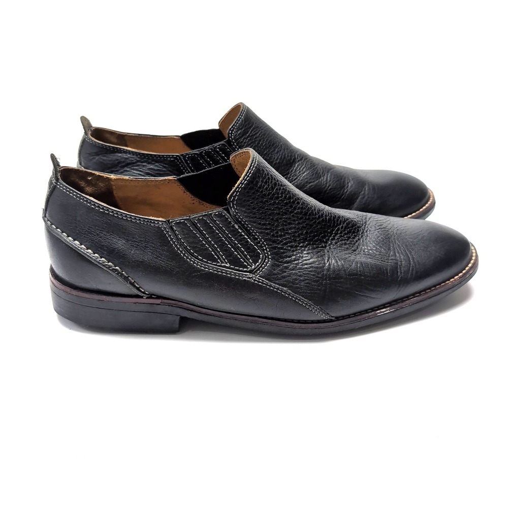 Sandro Moscoloni Leather Slip-On Low Ankle Boots Mens 10 Black Comfort Shoes